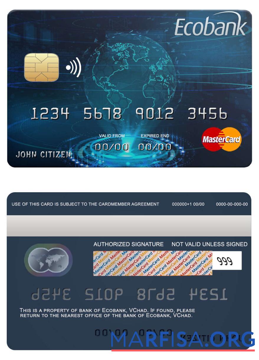 Realistic Chad Ecobank bank mastercard download for verification
